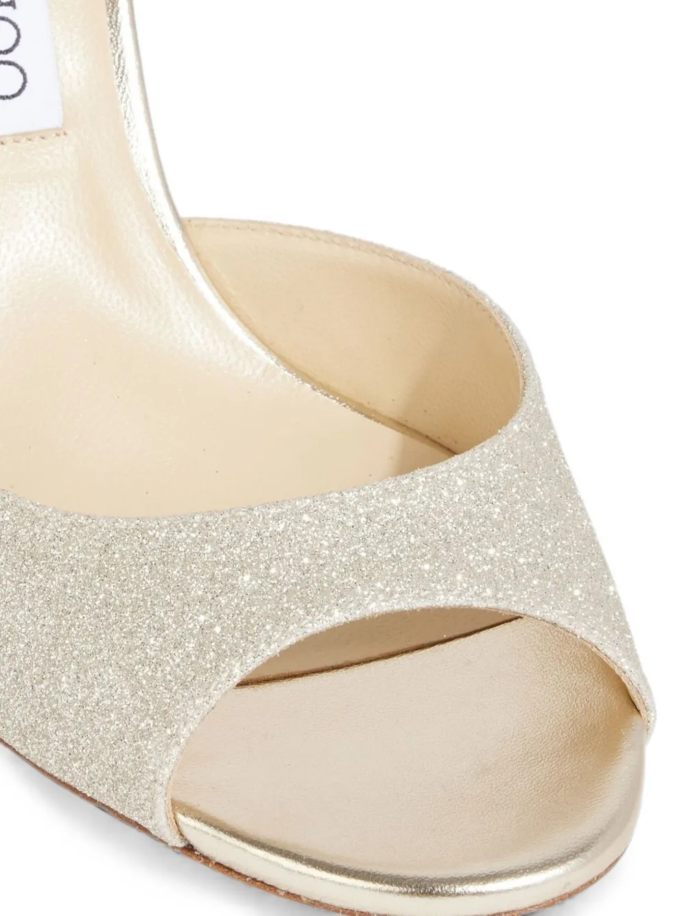Jimmy Choo Emsy glittered sandals Beige