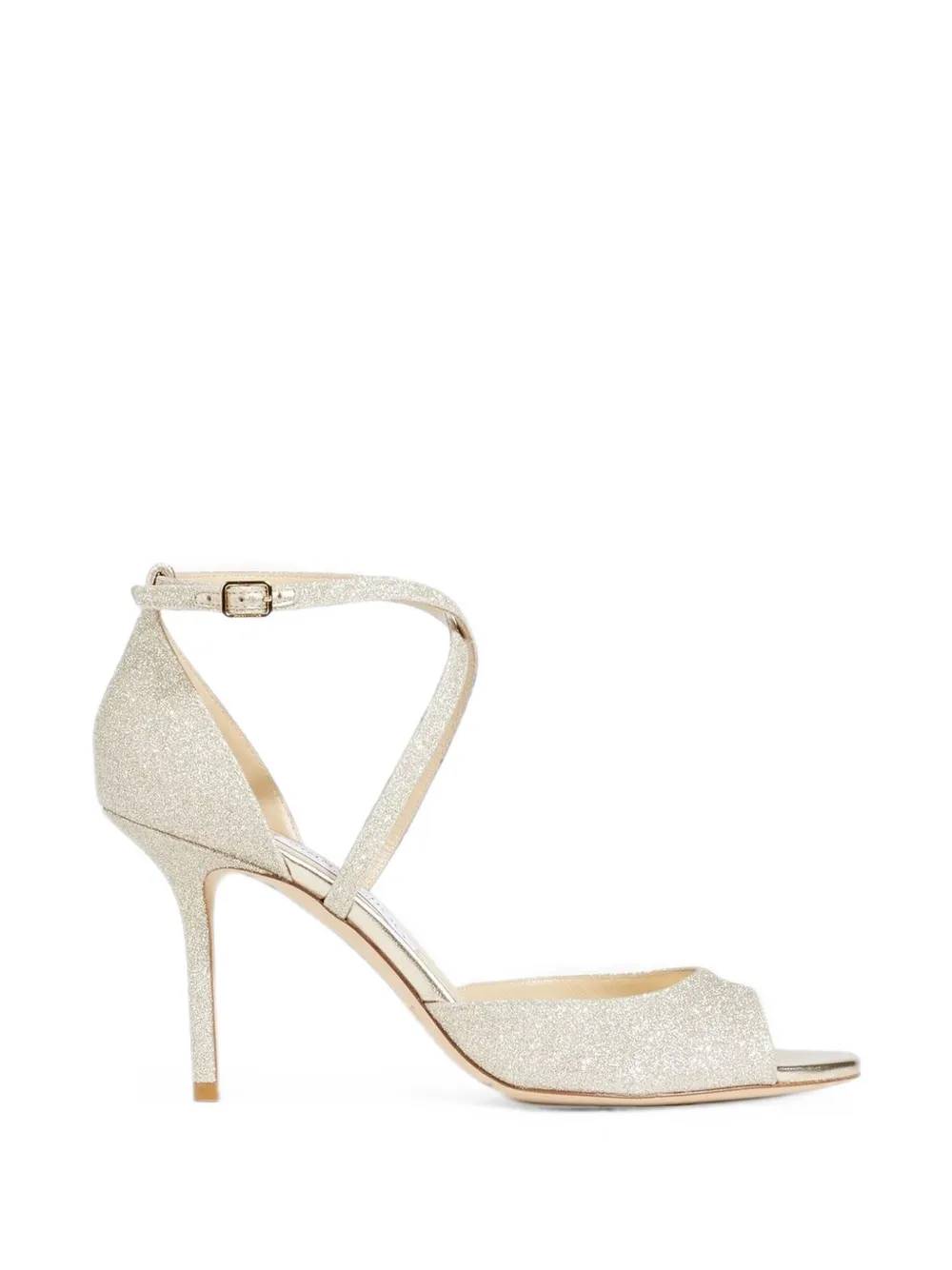 Jimmy Choo Emsy glittered sandals Beige
