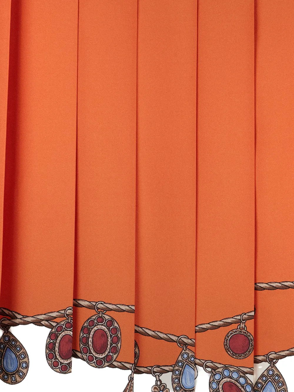 Versace Twill zijden midi-rok met print Oranje