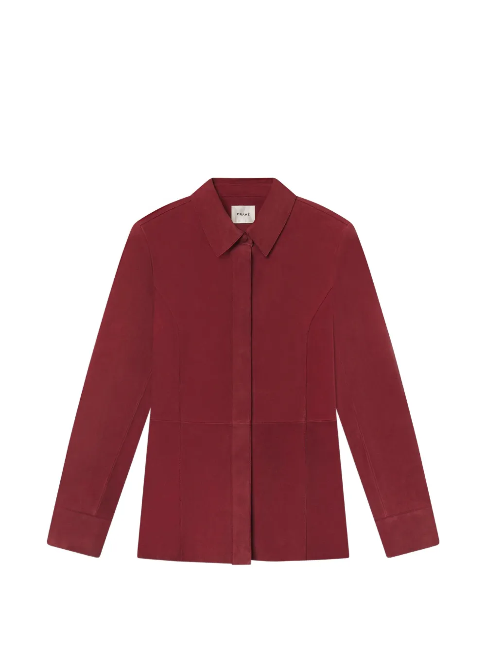 FRAME The Suede panelled shirt - Rosso