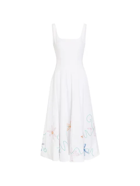 STAUD embroidered sleeveless midi dress