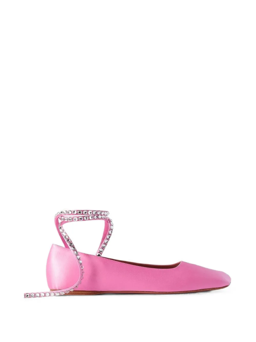 Amina Muaddi Ane crystal-embellished ballet flats Roze