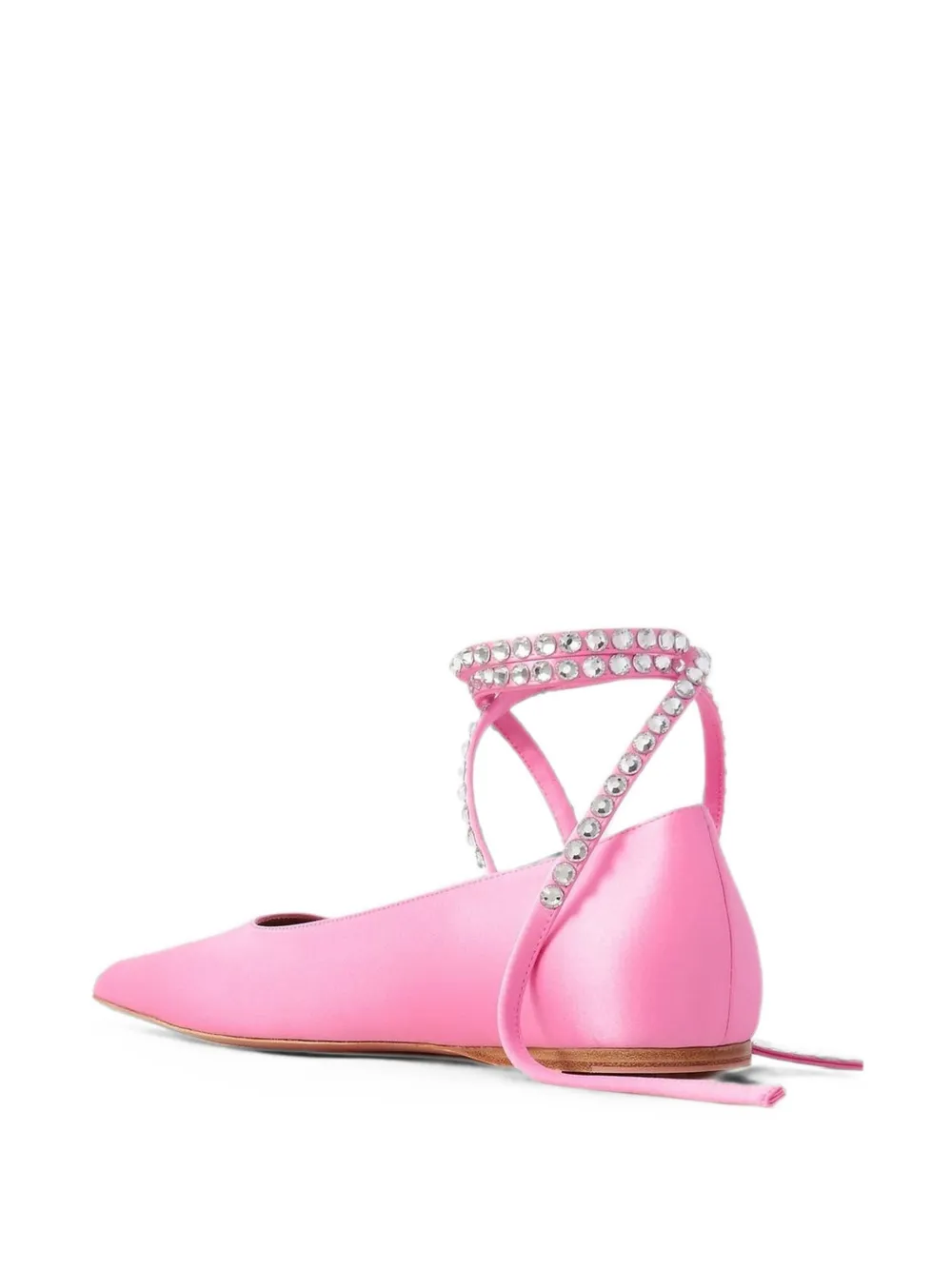 Amina Muaddi Ane crystal-embellished ballet flats Roze