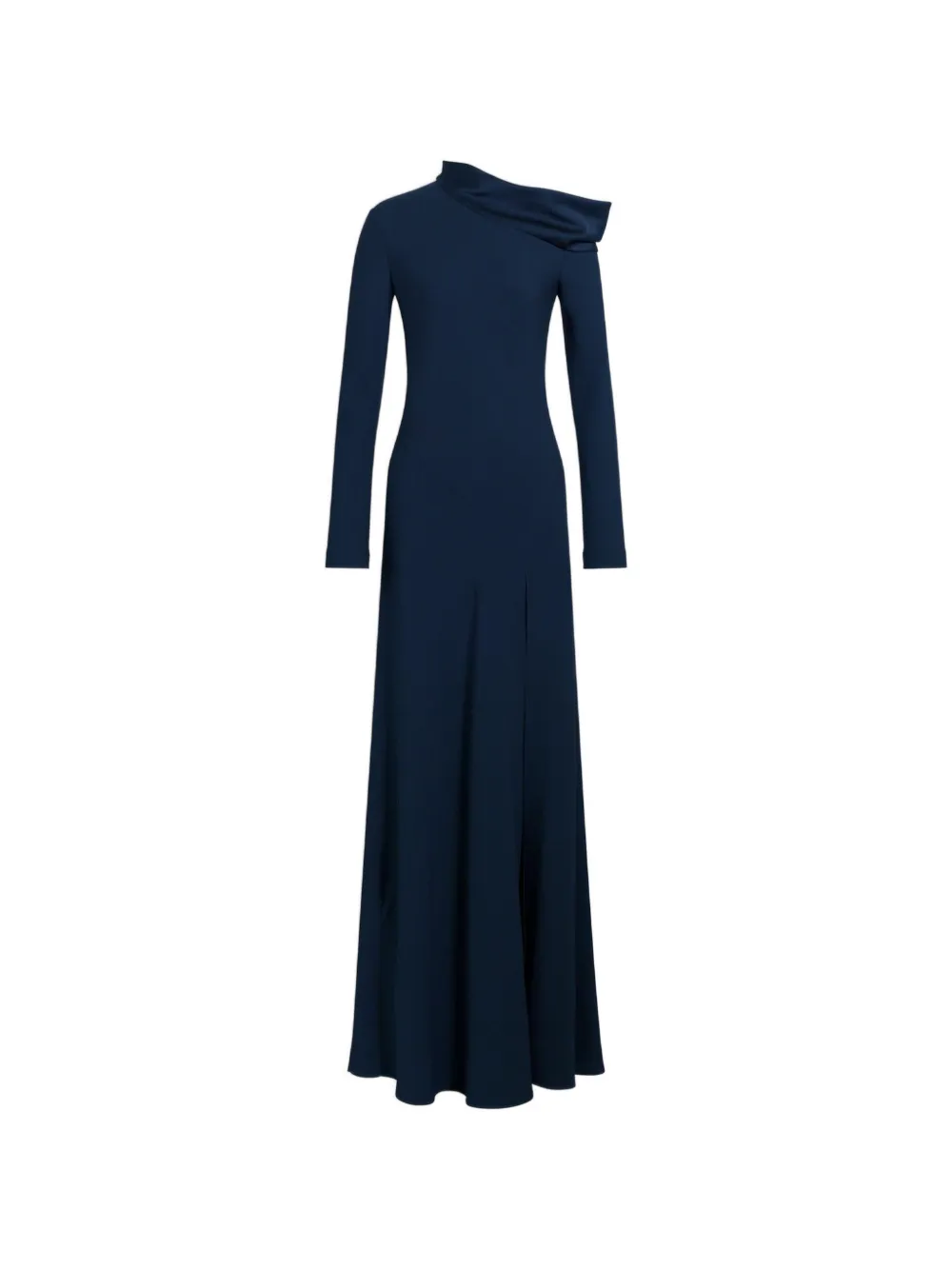 Alberta Ferretti asymmetric-neck long-sleeve dress - Blue