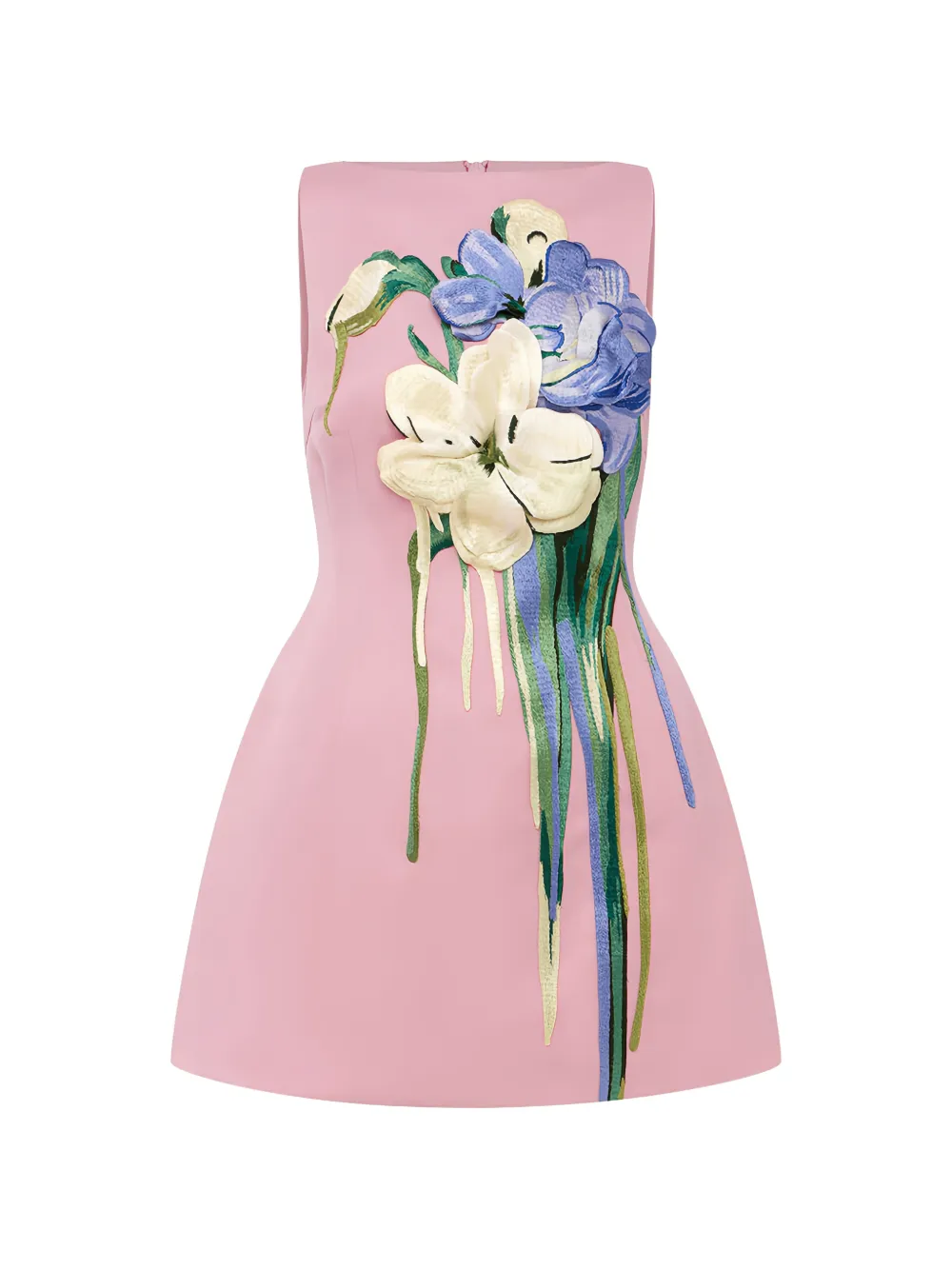 Leo Lin Ali embroidered boat-neck mini dress