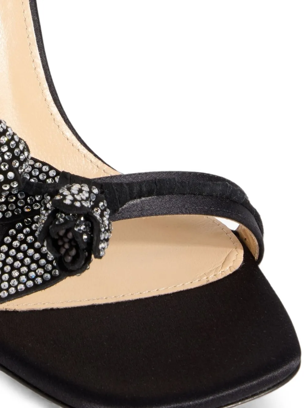 MACH & MACH Wonder Tulip floral-appliqué sandals Zwart