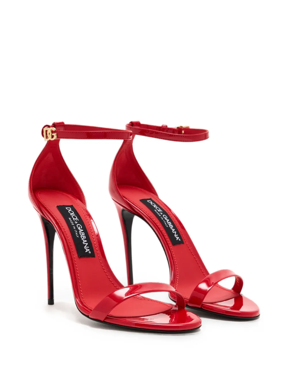 Dolce & Gabbana DG buckle patent leather sandals Rood