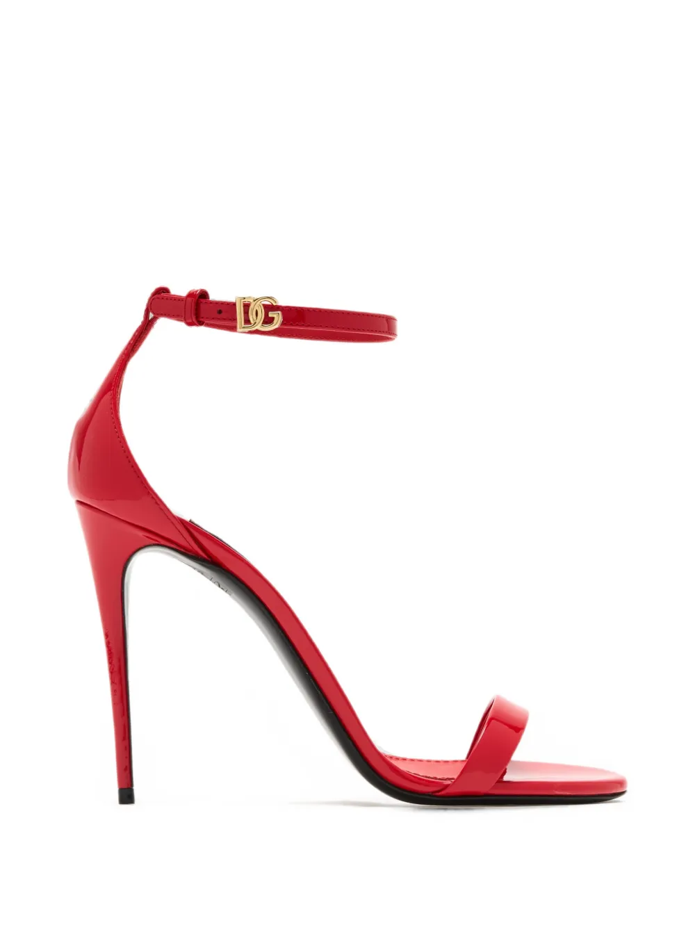 Dolce & Gabbana DG buckle patent leather sandals - Rosso