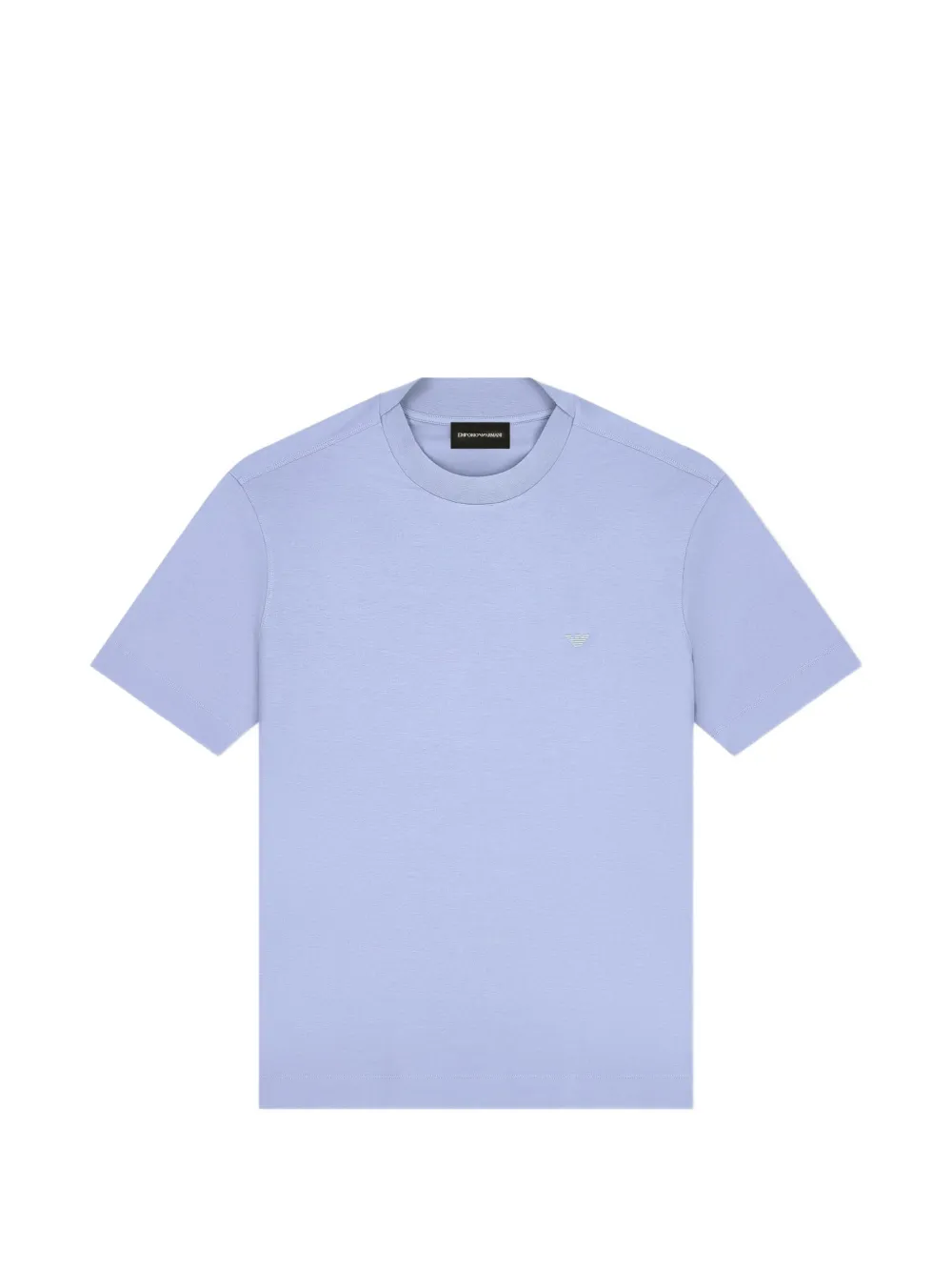 Emporio Armani logo-embroidered cotton T-shirt - Blu