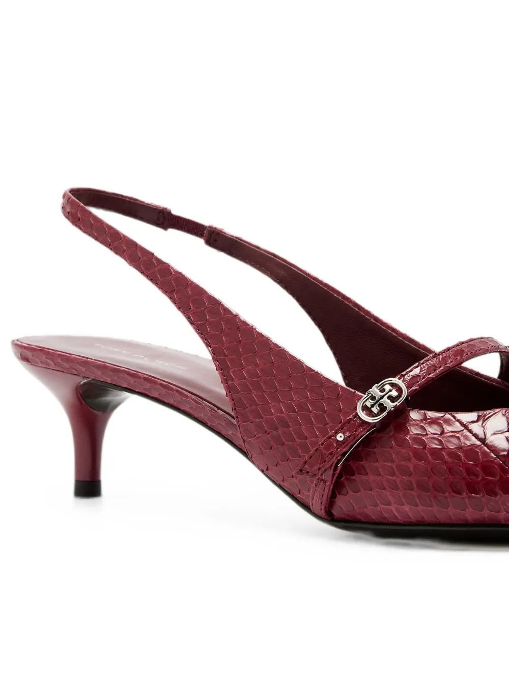 Tory Burch Double T snakeskin-effect pumps Rood
