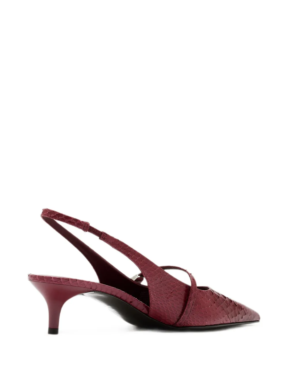 Tory Burch Double T snakeskin-effect pumps Rood
