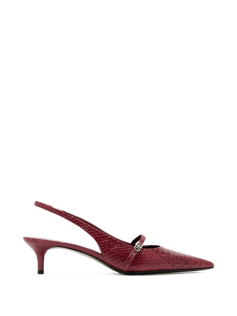 Tory Burch Double T snakeskin-effect pumps - Rosso