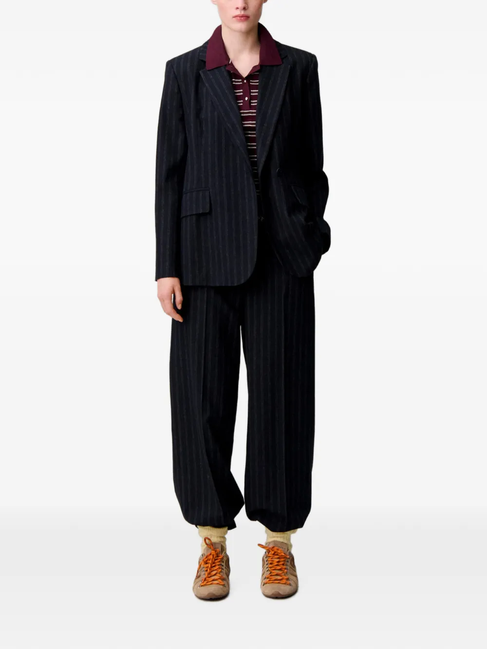 Claudie Pierlot Blazer met krijtstreep Blauw