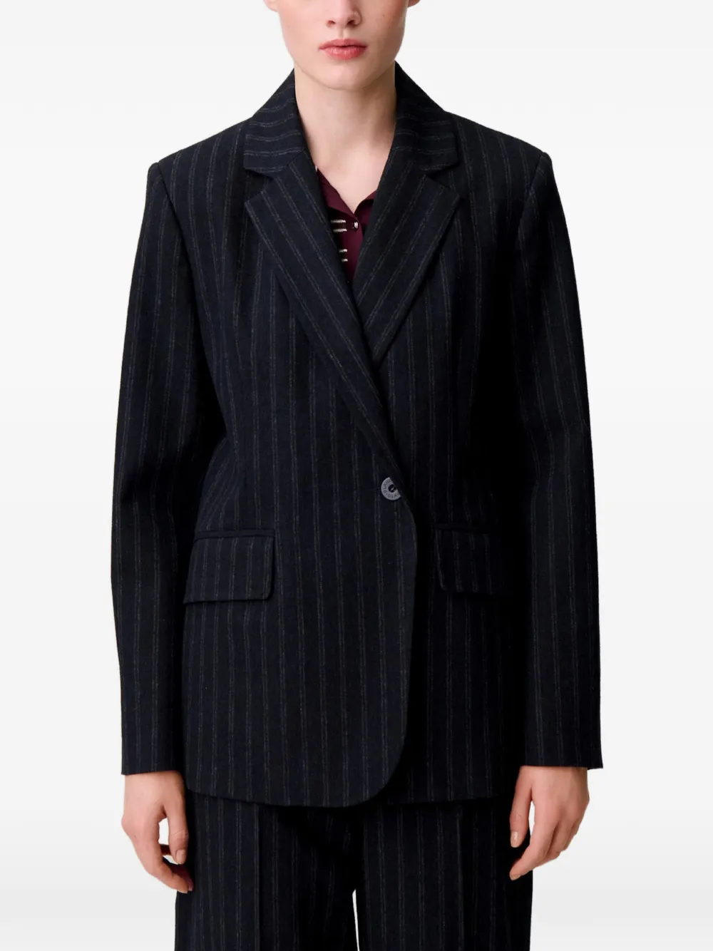 Claudie Pierlot Blazer met krijtstreep Blauw