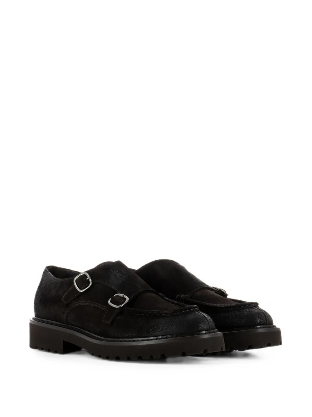 Doucal's double-buckle apron-toe monk shoes Bruin
