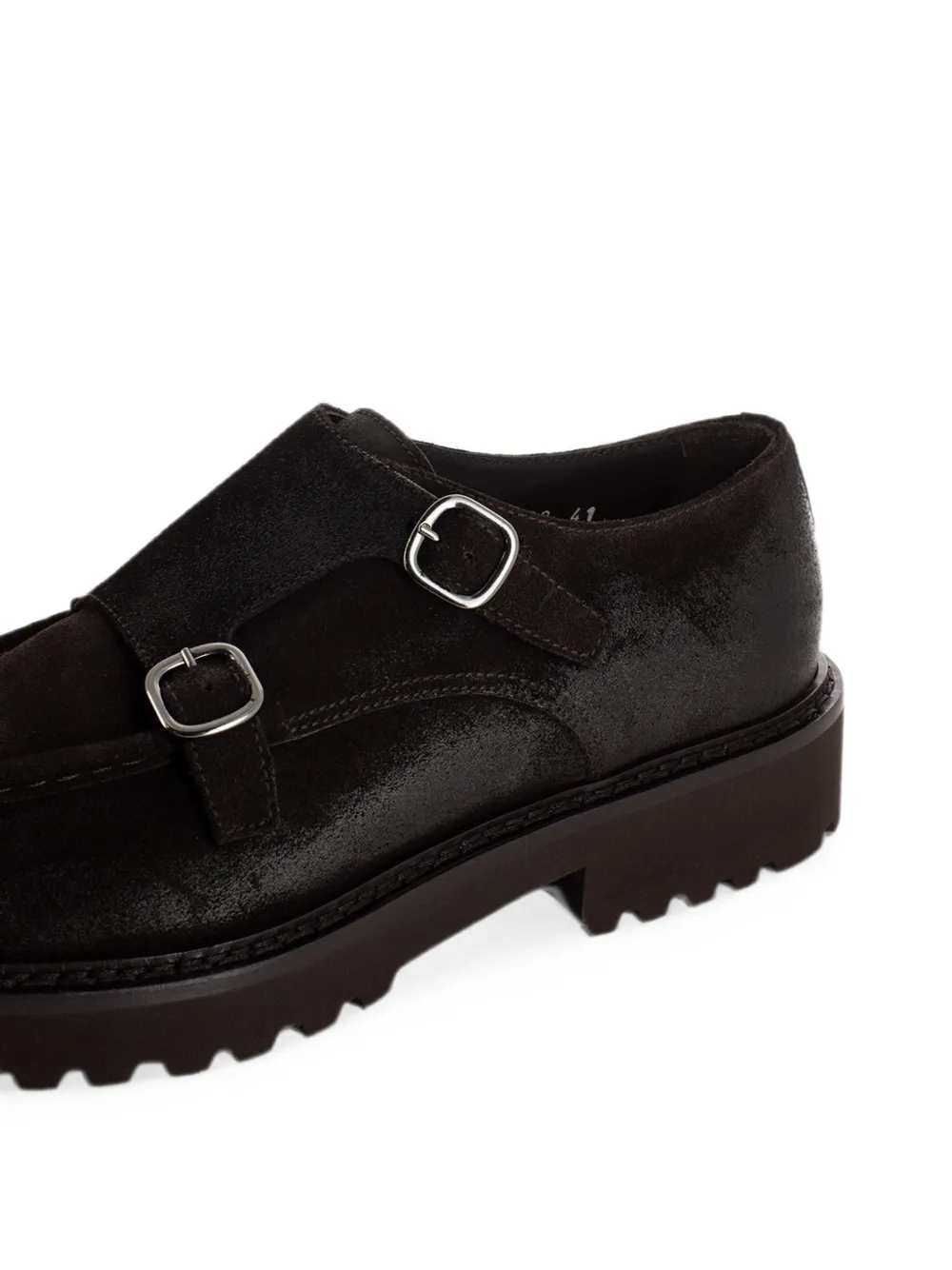 Doucal's double-buckle apron-toe monk shoes Bruin
