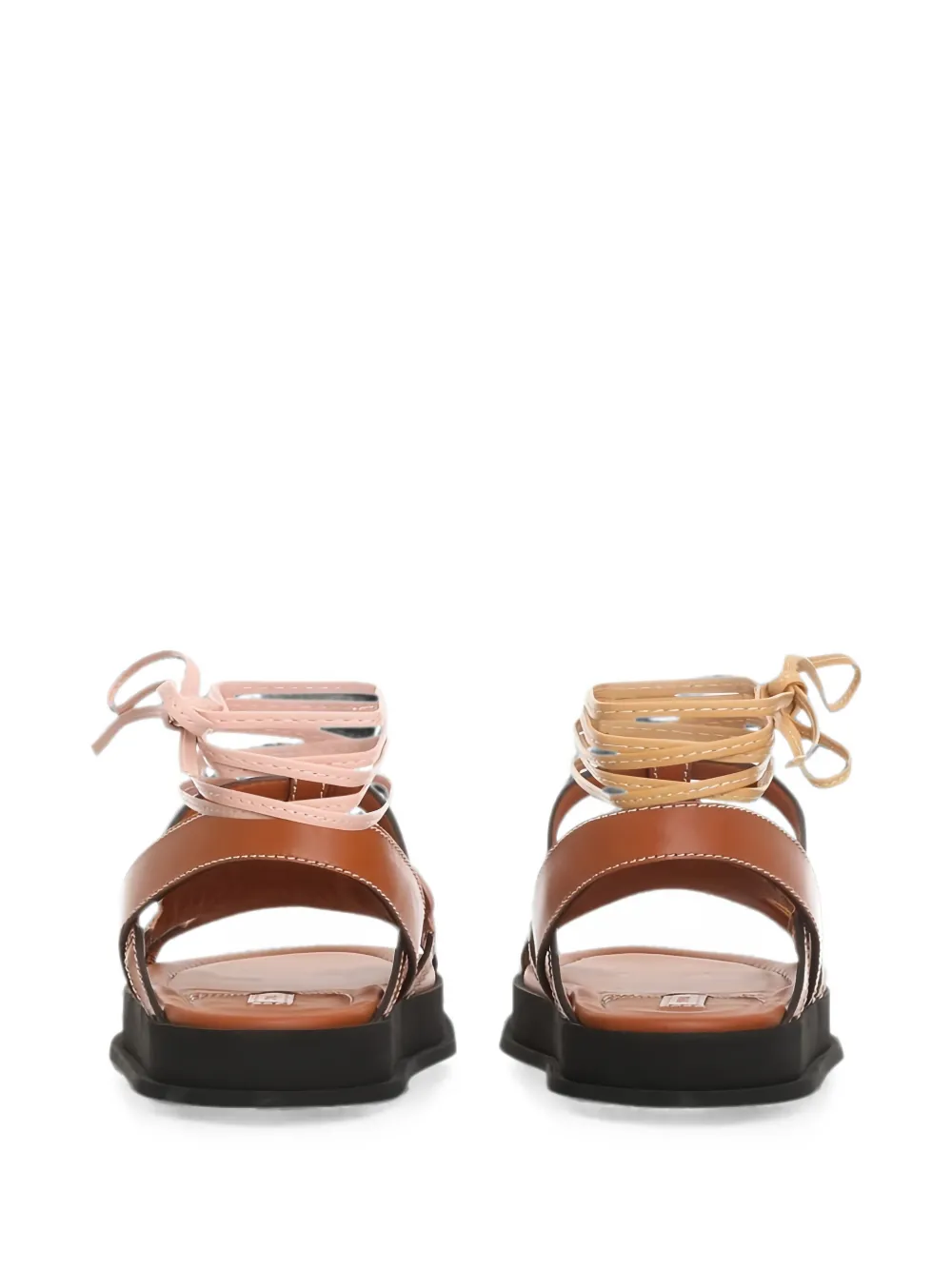 ZIMMERMANN lace-up topstitch sandals Bruin