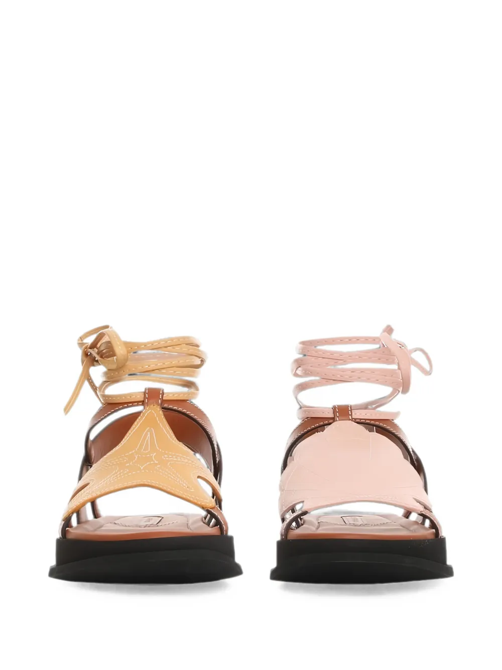 ZIMMERMANN lace-up topstitch sandals Bruin