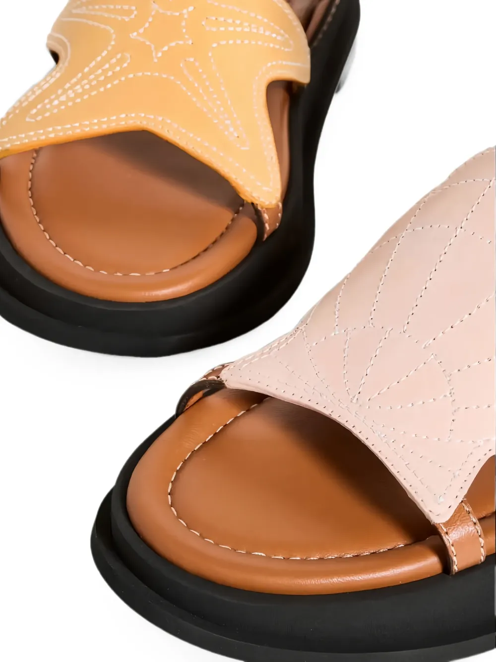 ZIMMERMANN lace-up topstitch sandals Bruin