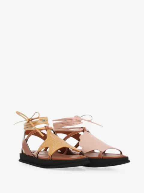 ZIMMERMANN lace-up topstitch sandals