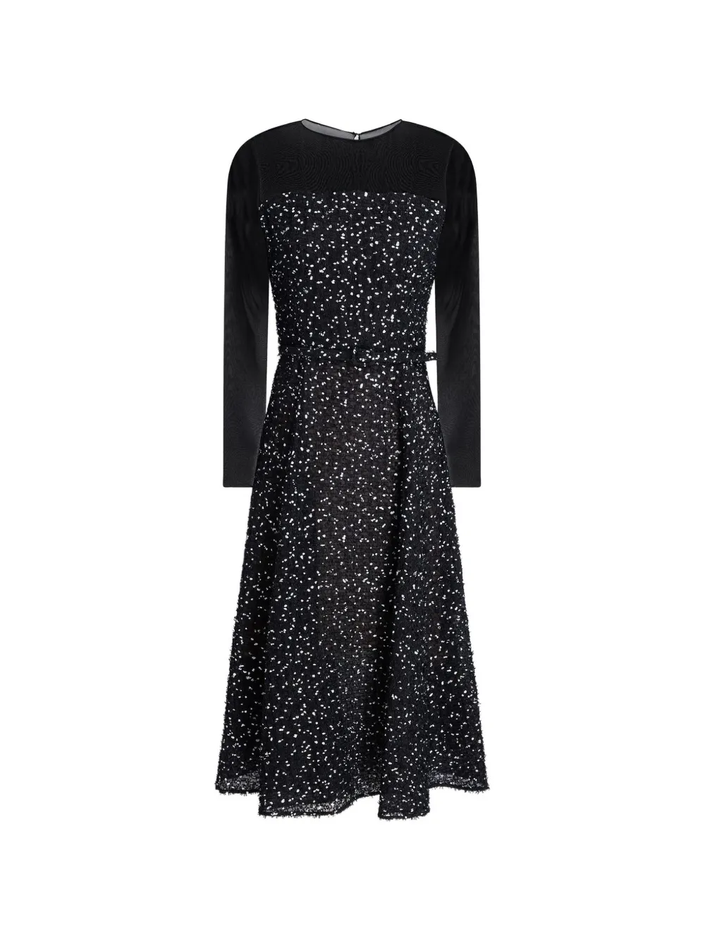 Oscar de la Renta belted fil-coupé dress - Black