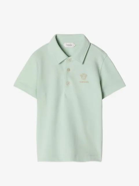 Versace Kids polo con bordado Medusa