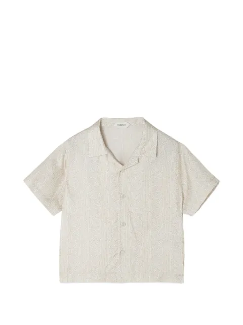 Versace Kids Greca Mosaic silk shirt