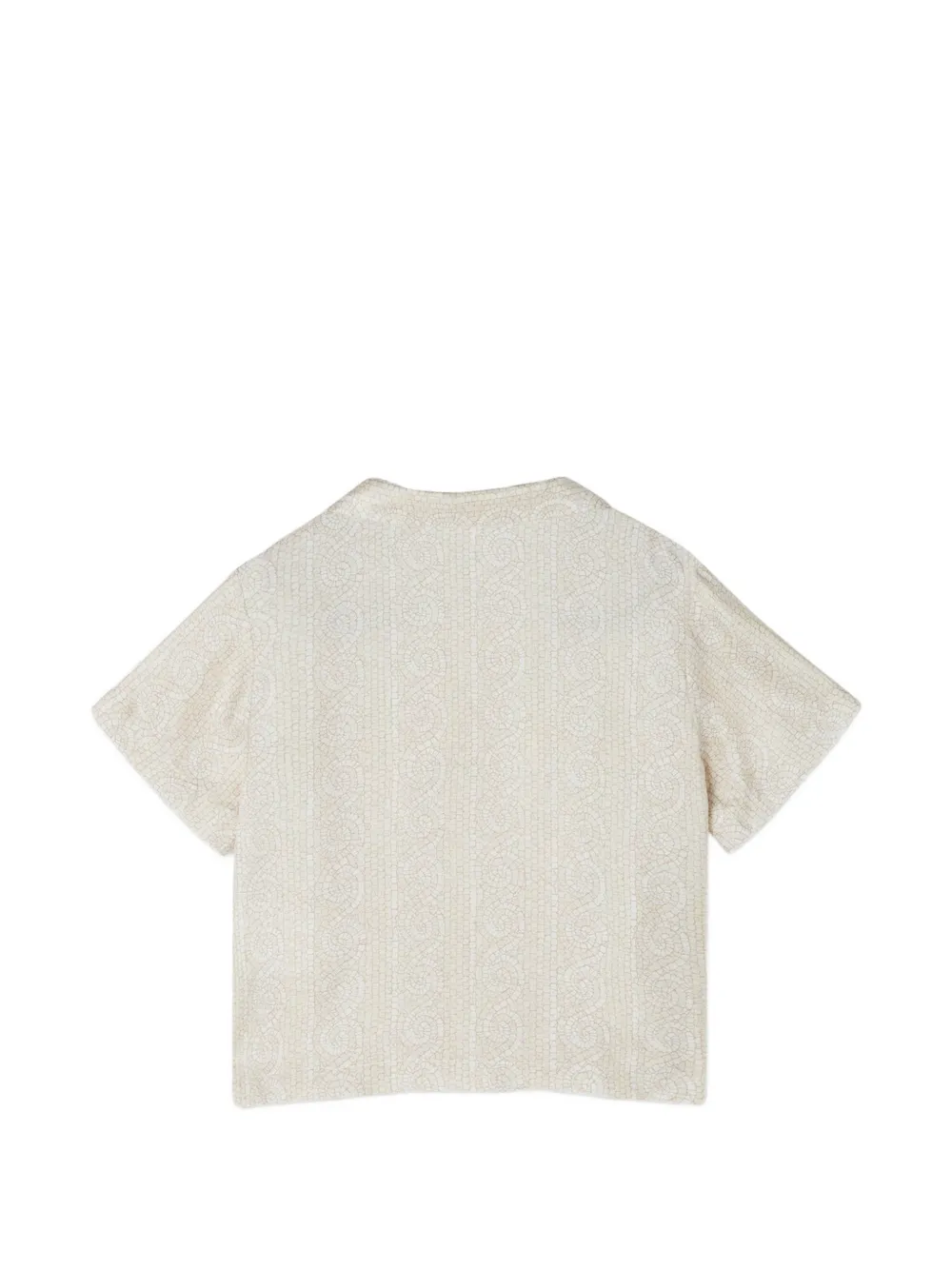 Versace Kids Greca Mosaic zijden overhemd Beige