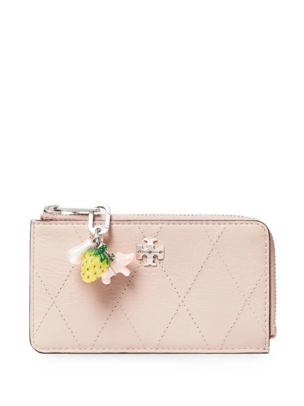Tory Burch Charlie quilted card case - Rosa