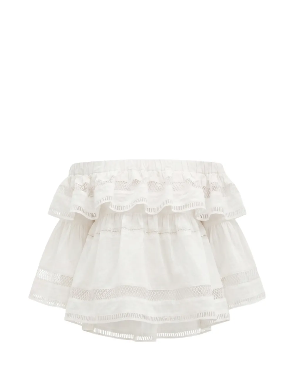 Christy Lynn Angela ruffled off-shoulder blouse - Bianco