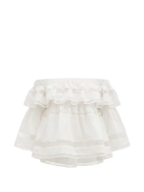Christy Lynn Angela ruffled off-shoulder blouse