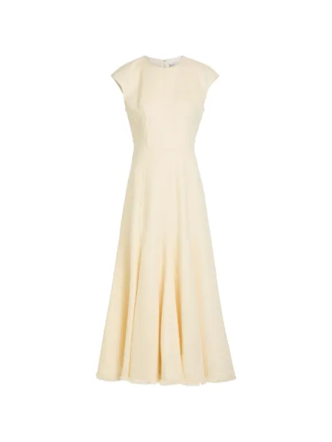Gabriela Hearst vestido midi Crowther con bordes deshilachados