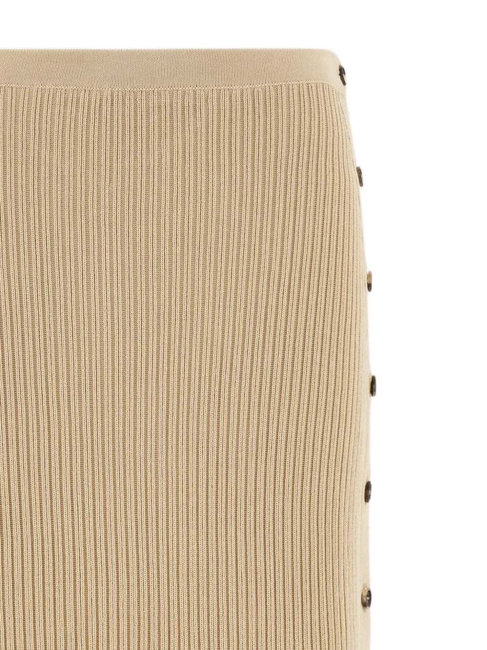 Ferragamo Ribgebreide midi-rok met knoop-detail Beige