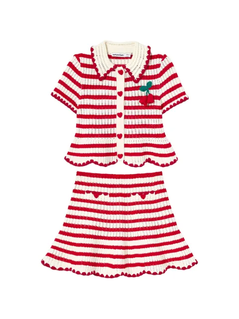 Self-Portrait Kids striped scalloped-edge tracksuit