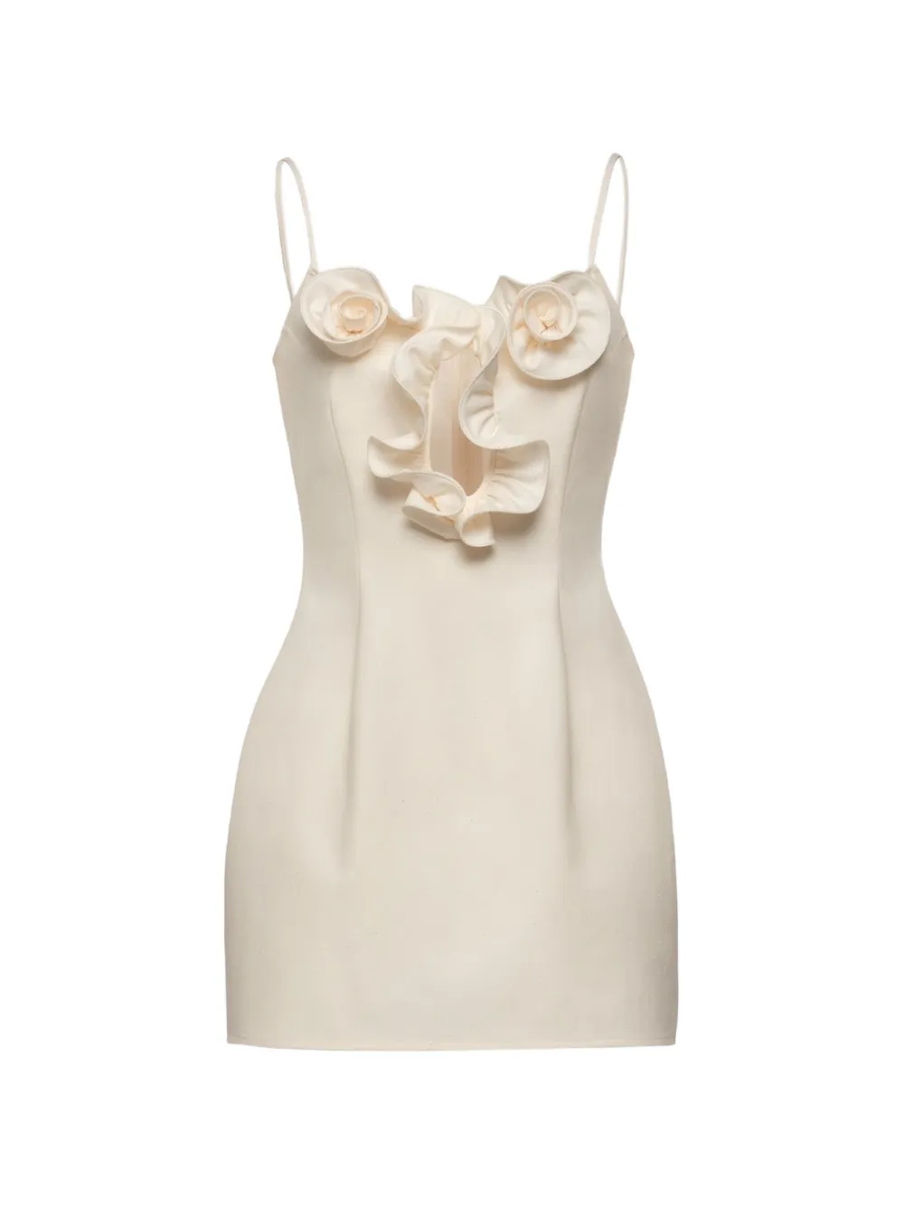 Magda Butrym ruffled floral-appliqué dress - Neutrals