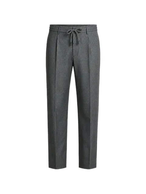 Peserico drawstring-waist pressed-crease trousers