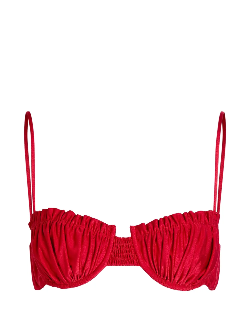 Faithfull ruched underwired bikini top - Rosso