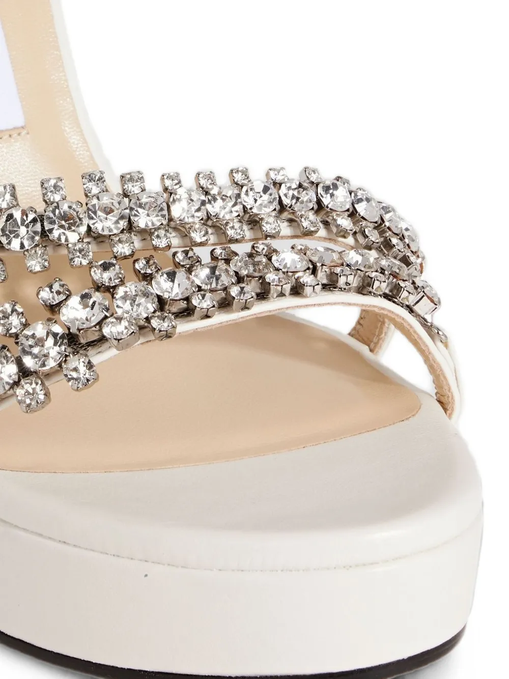 Jimmy Choo Bing crystal-embellished wedge sandals Wit