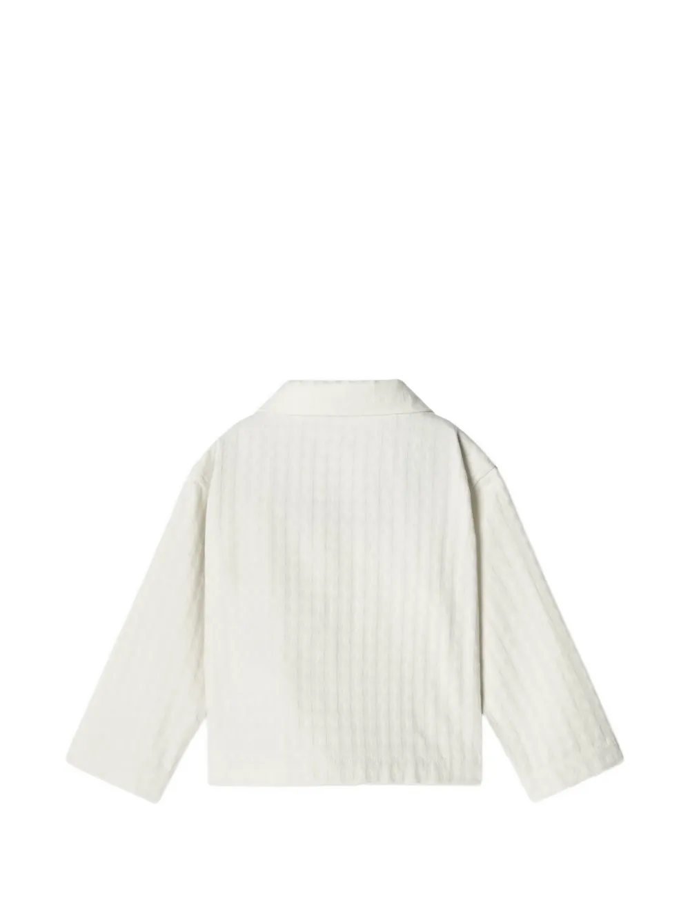 Versace Kids Greca-embroidered jacquard shirt Beige