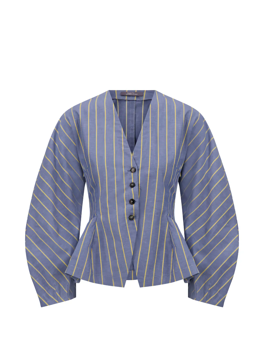 Lela Rose striped V-neck blouse - Blu