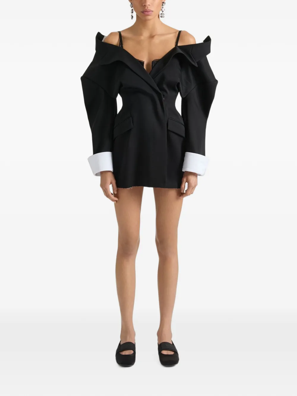 Givenchy Slashed wollen mini-jurk Zwart