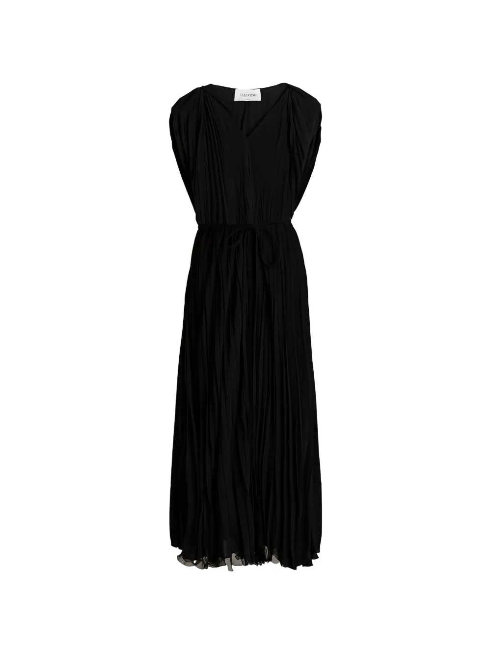 Valentino Garavani wrap-effect pleated maxi dress - Black