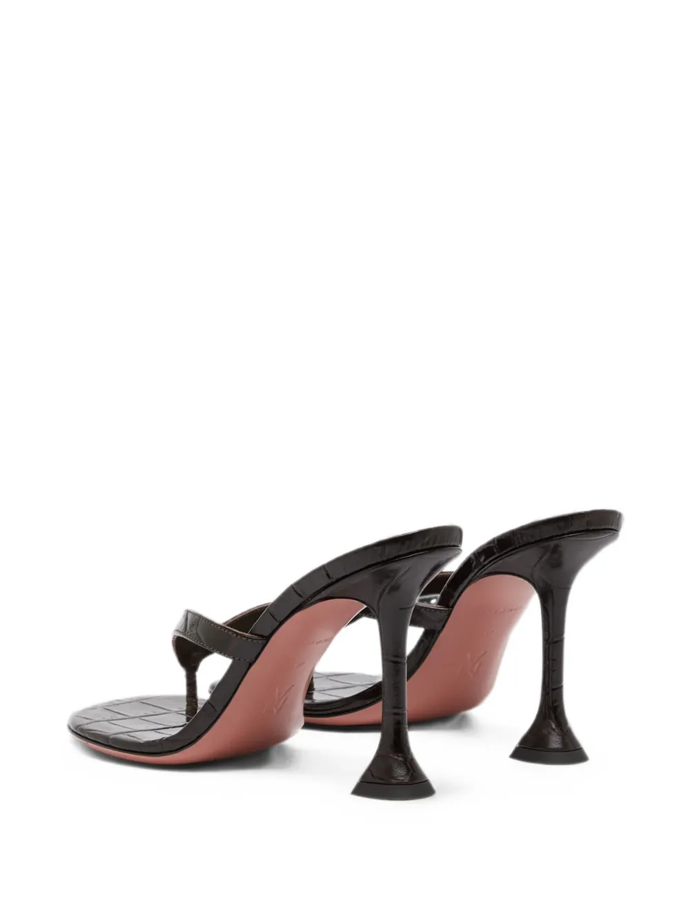 Amina Muaddi Juliette croc-effect leather sandals Bruin