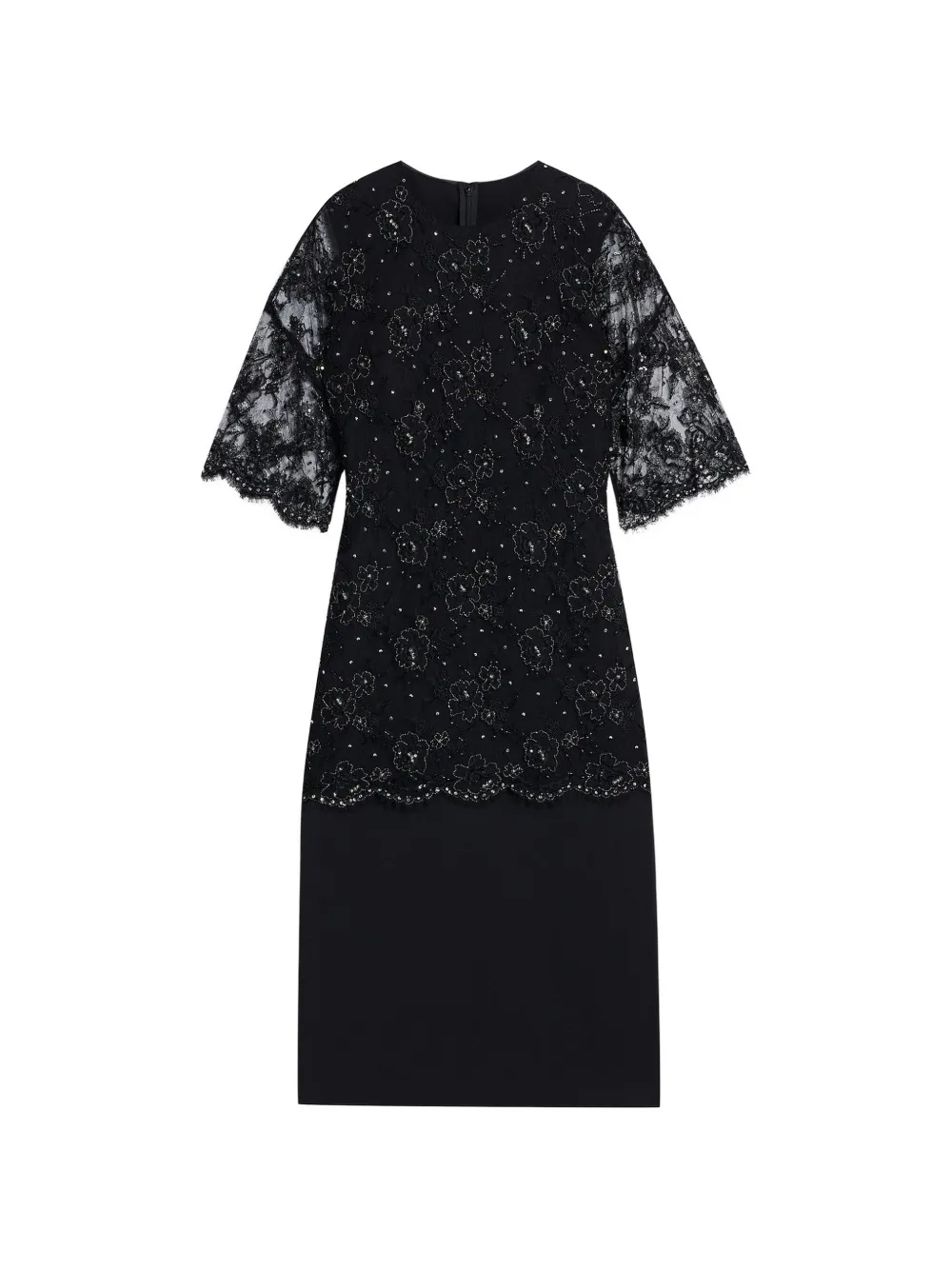 Valentino Garavani embellished floral-lace midi dress - Black