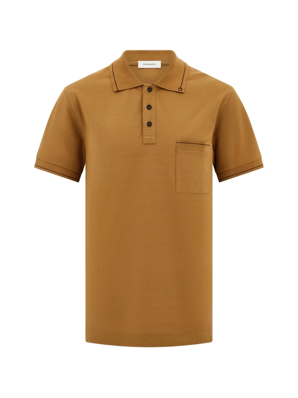 Ferragamo Piqué poloshirt met borstzak Bruin