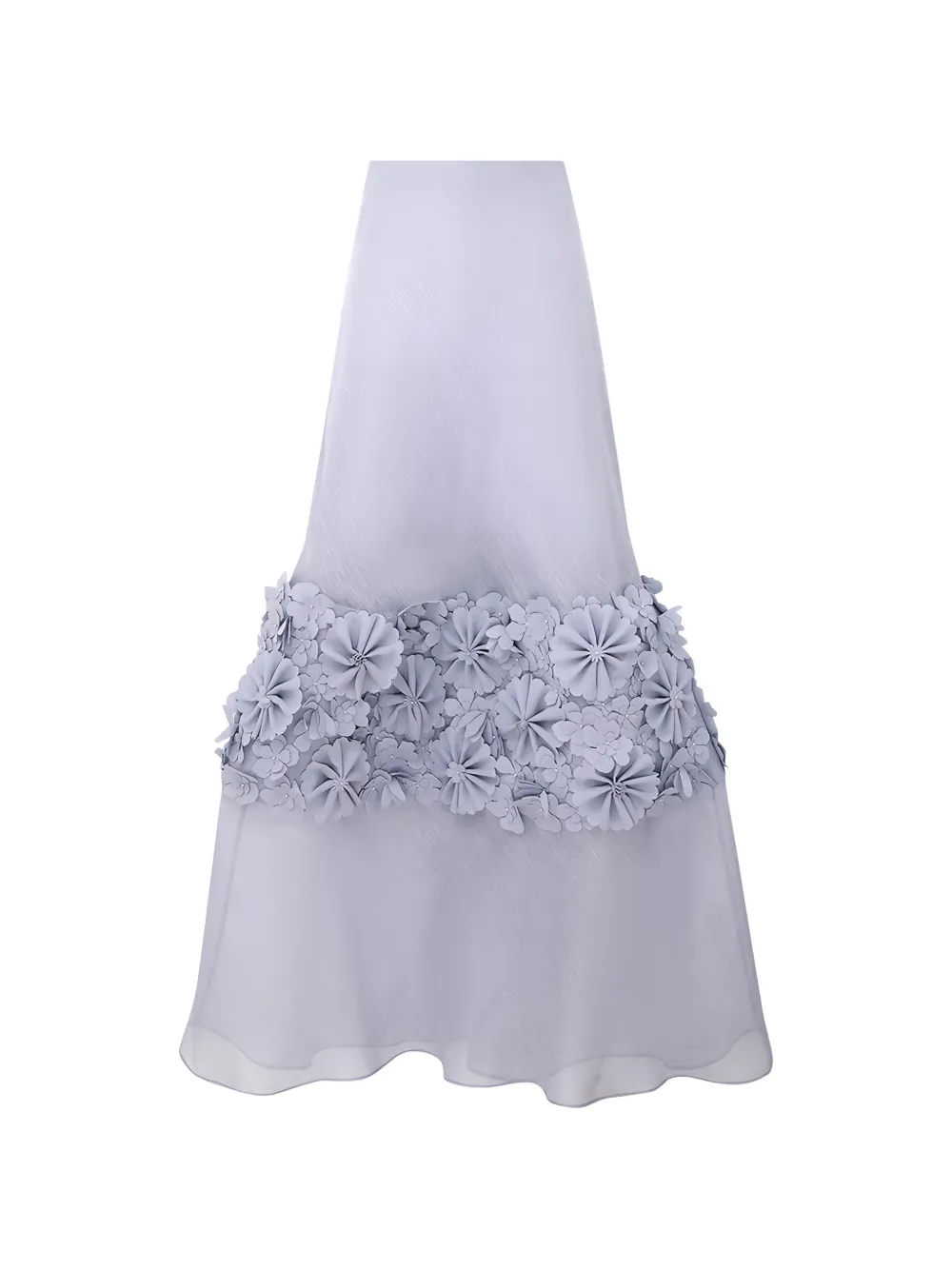 ZIMMERMANN floral-appliqué maxi skirt - Grey