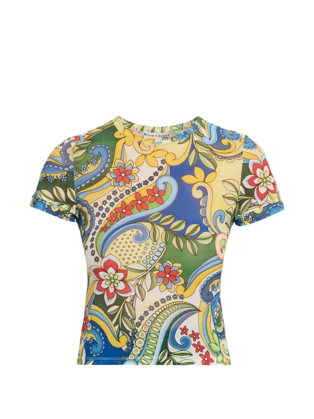 alice + olivia Tess paisley-print T-shirt - Gelb