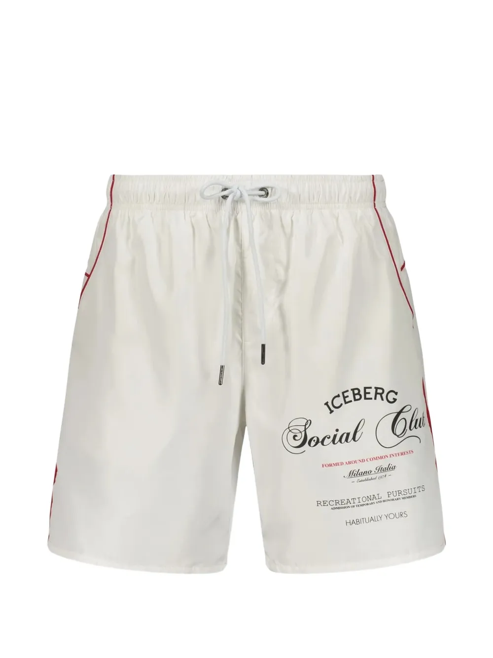 Iceberg logo-print piped swim shorts - Toni neutri