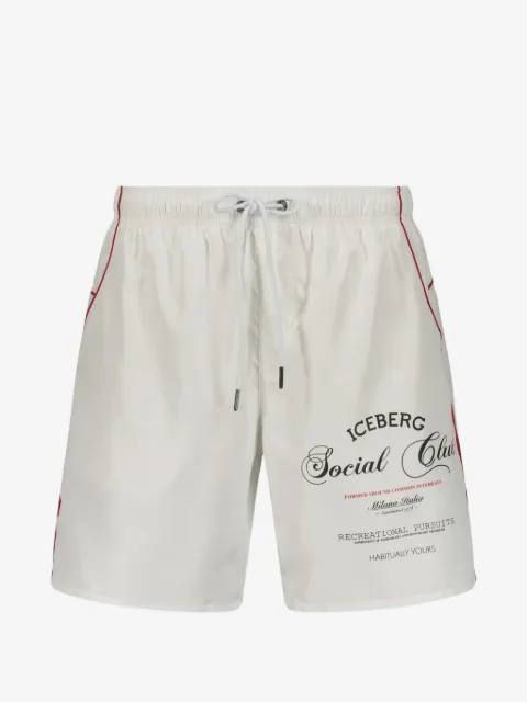 Iceberg logo-print piped swim shorts