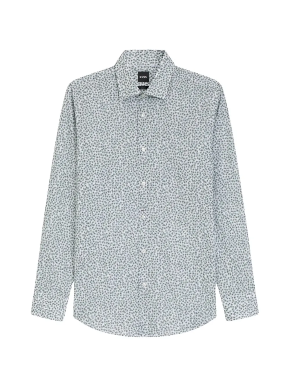 BOSS micro-pattern curved-hem shirt - Bianco